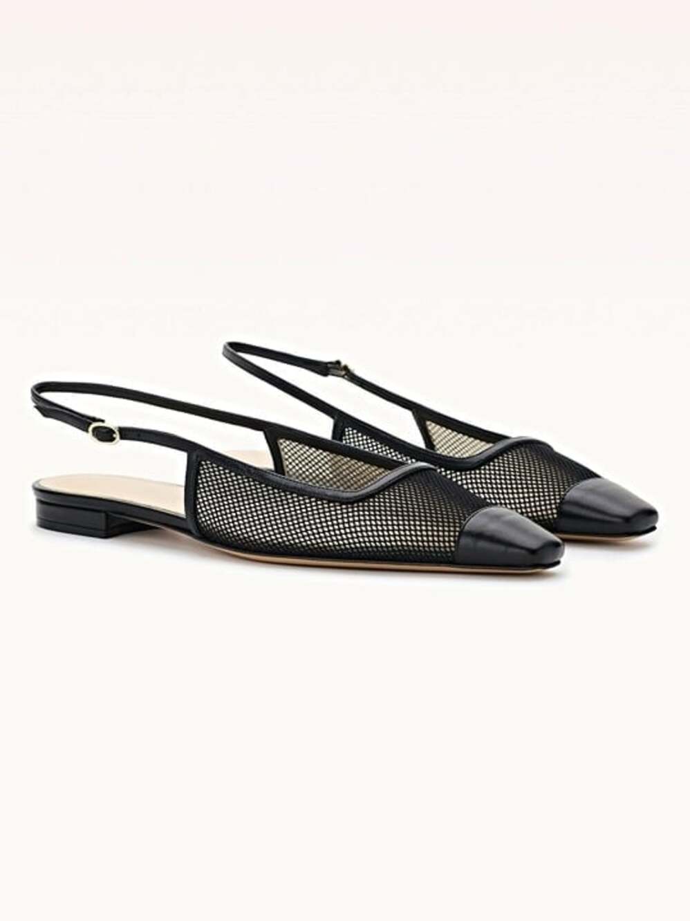 Alexandre Birman Olivia Mesh & Leather Slingback Flats Size 38 (MSRP $625)